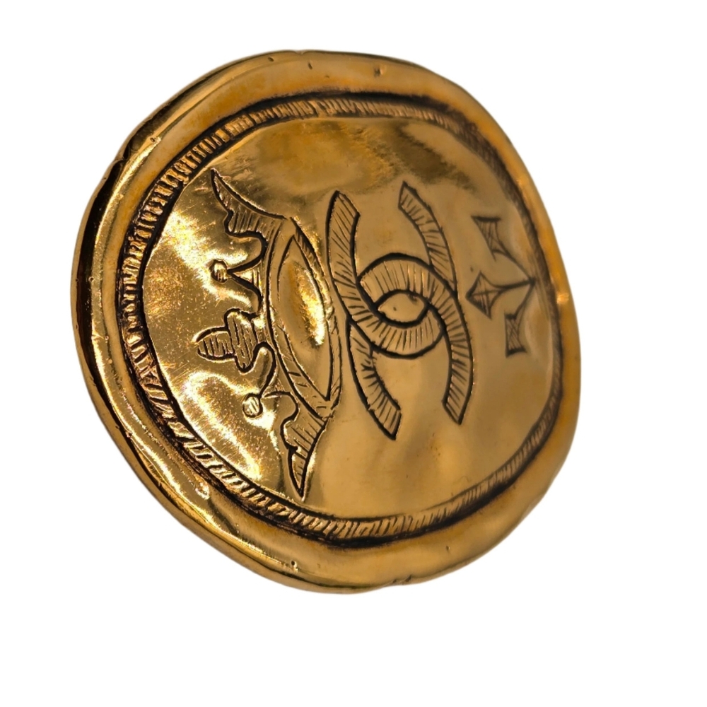 #15 Chanel Brooch Coco Mark Oval GP Plated Gold  - Picture 15 of 15